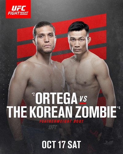 UFC Fight Night - Ortega vs. Korean Zombie Fight Card Results