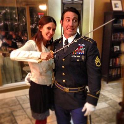 This is what happens when you let your wife have your sword.... Tim...