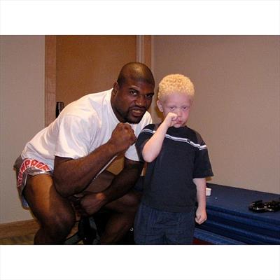 Back when my oldest son D'Angelo Rampage Jackson was shorter than me.....