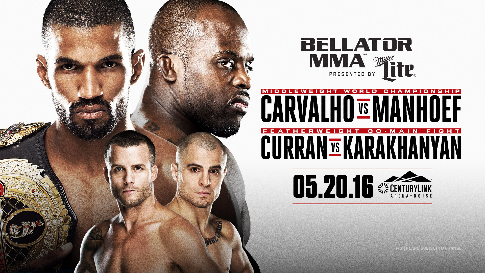 Bellator 155 - Carvalho vs. Manhoef Poster April 25, 2016