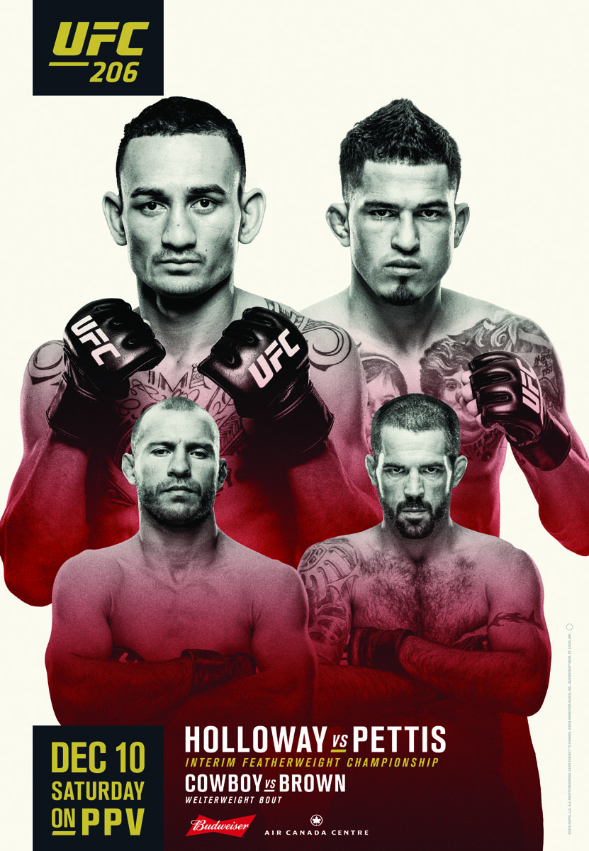 UFC 206 - Holloway vs. Pettis Poster November 28, 2016