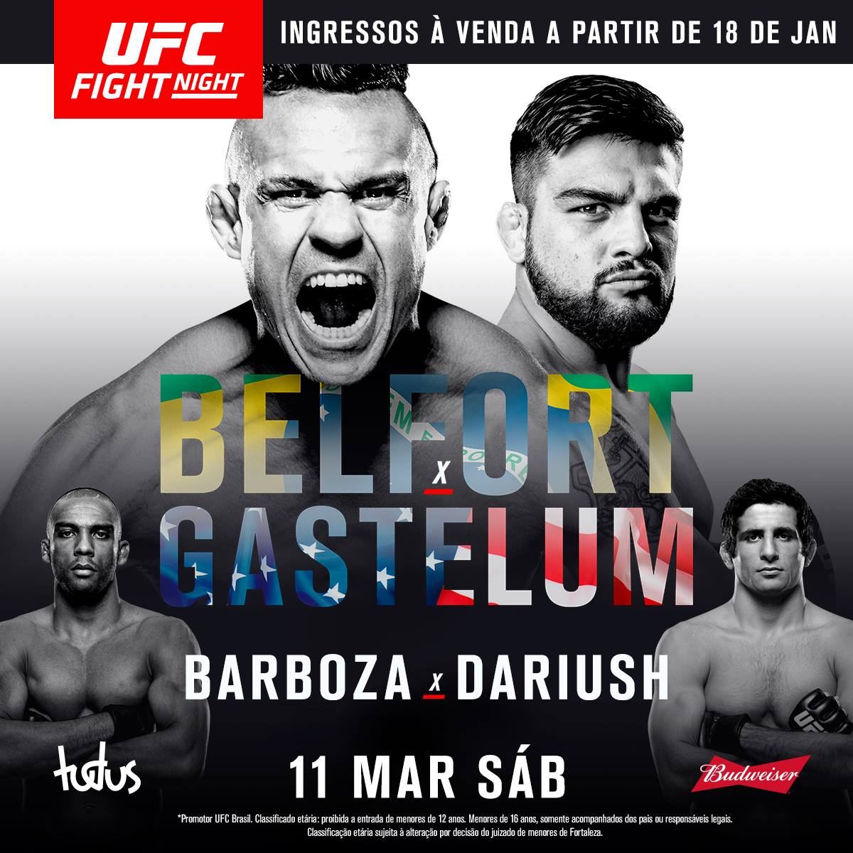 UFC Fight Night 107 - Belfort vs. Gastelum Poster January 10, 2017