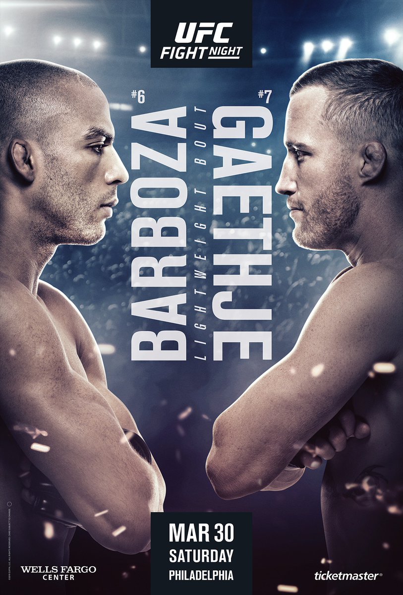 UFC on ESPN 2 - Barboza vs. Gaethje Poster March 10, 2019 ...