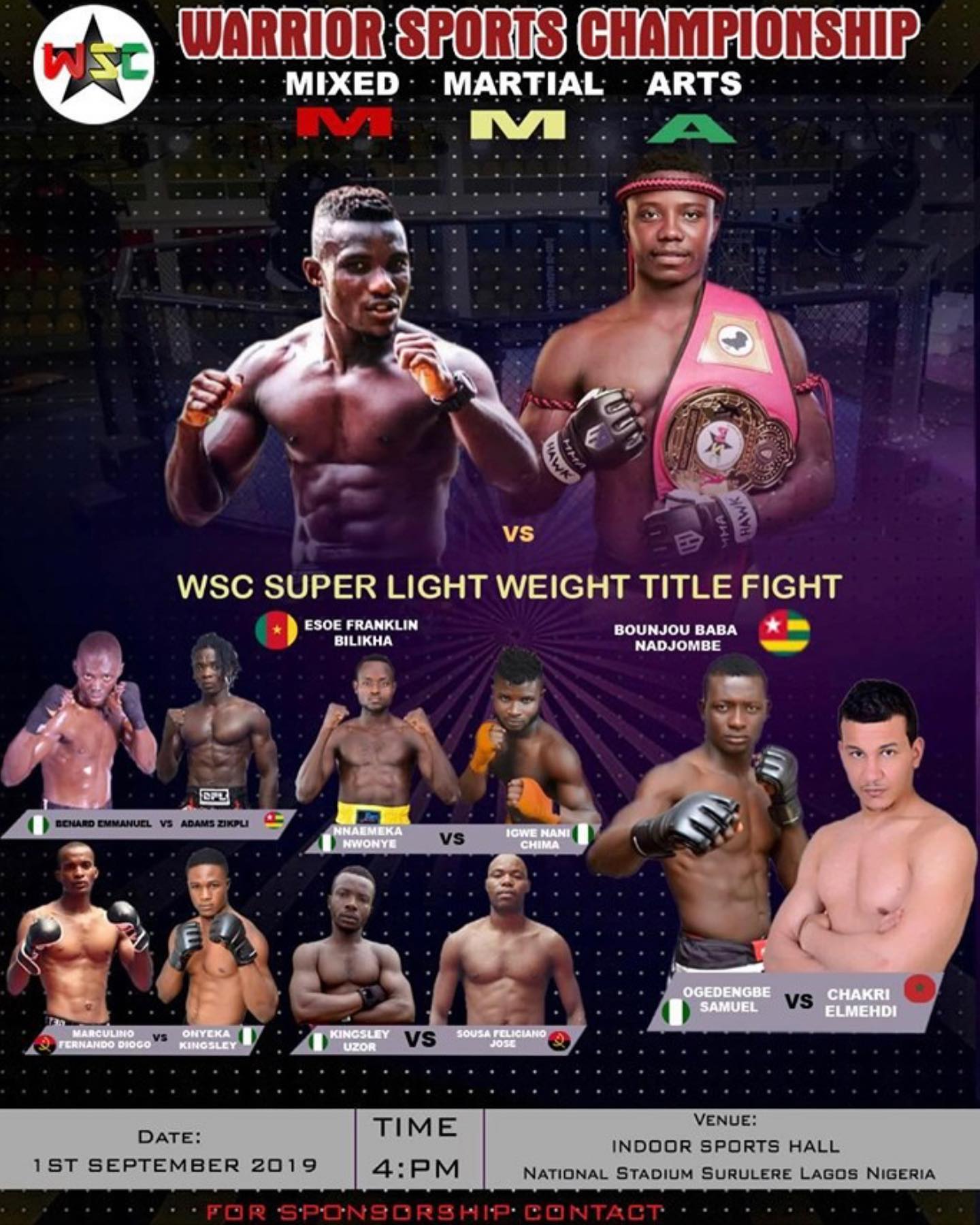 WSC 4 - Warrior Sports Championship Poster April 13, 2022