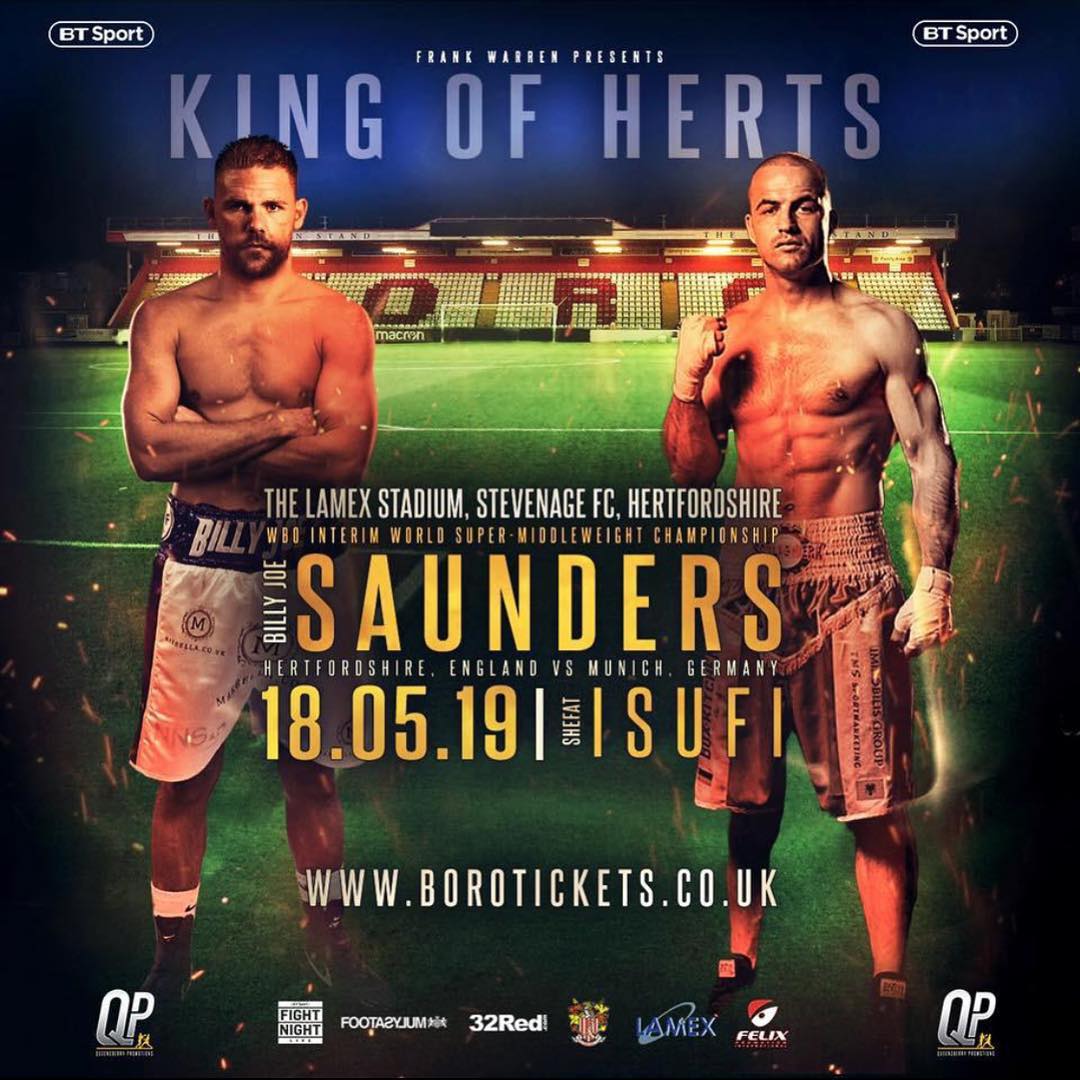 Billy Joe Saunders vs. Shefat Isufi Poster April 22, 2022