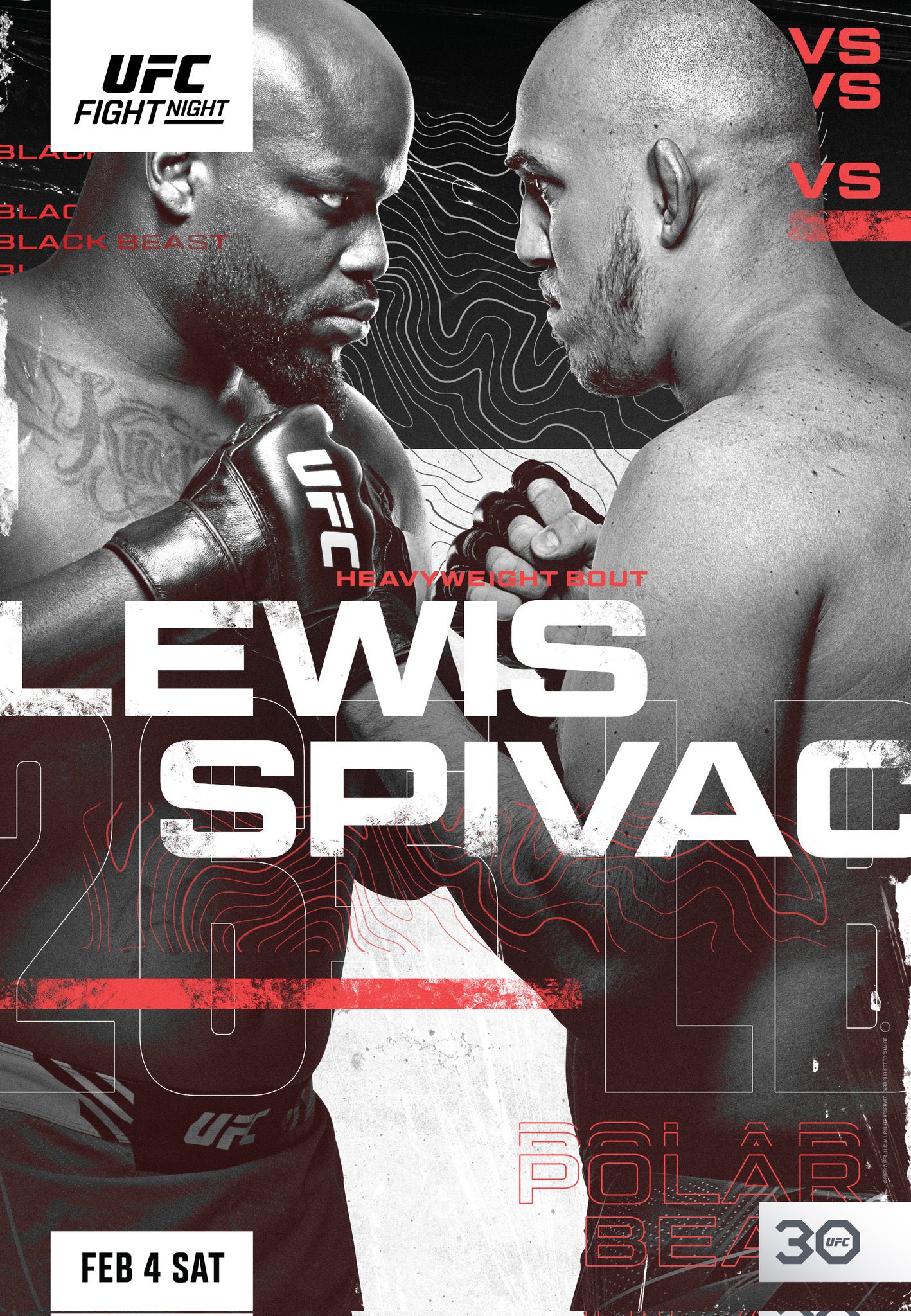UFC Fight Night 218 Poster January 30, 2023