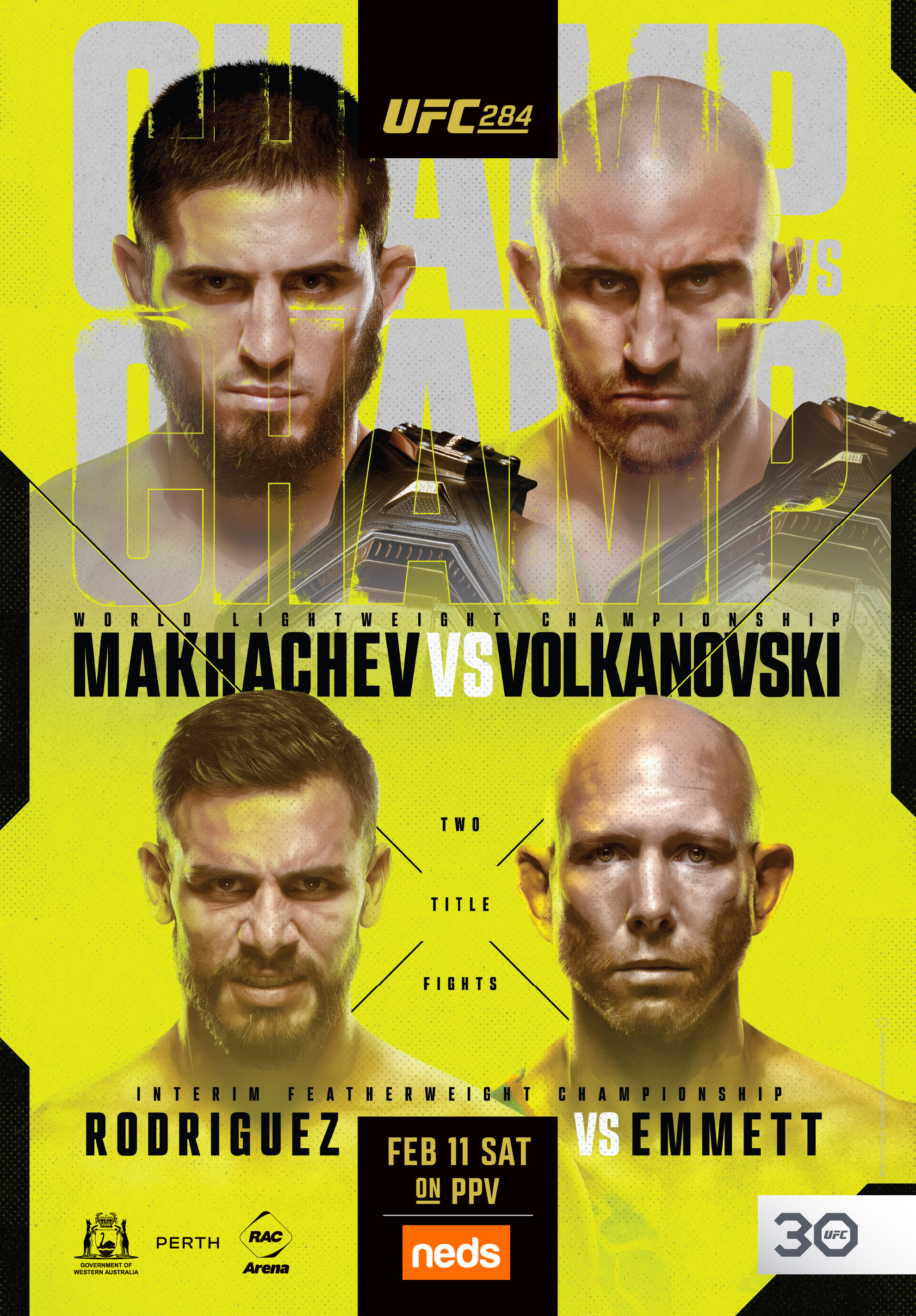 UFC 284 Poster January 30, 2023