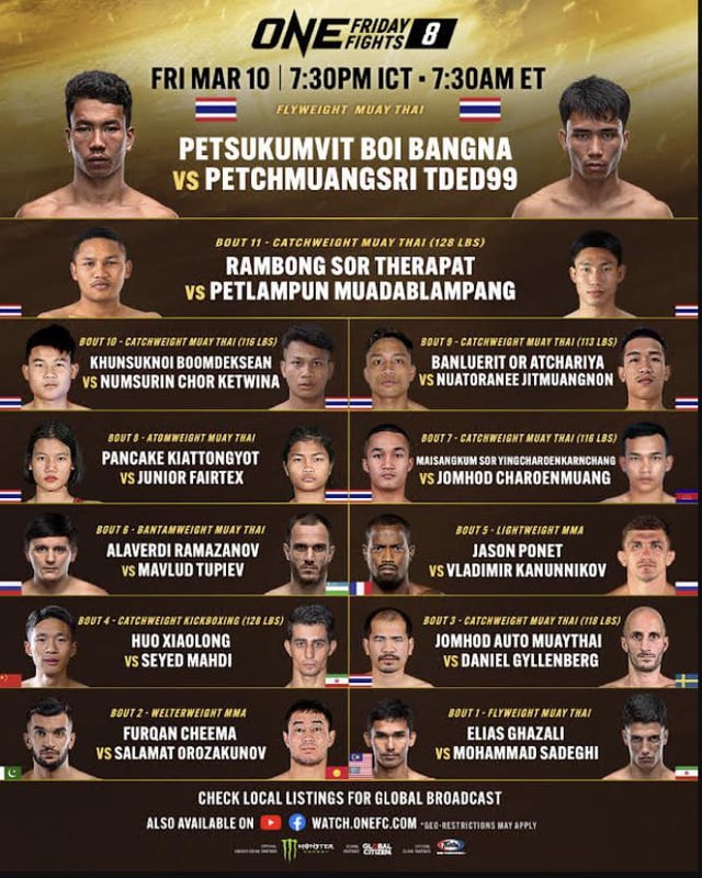 One Friday Fights 8 Poster March 09, 2023