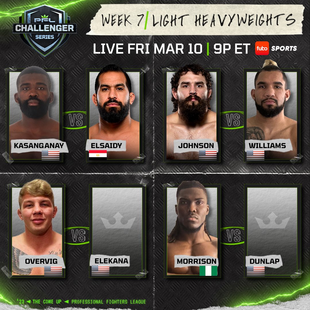 PFL Challenger Series 2023 Week 7 Poster March 09, 2023