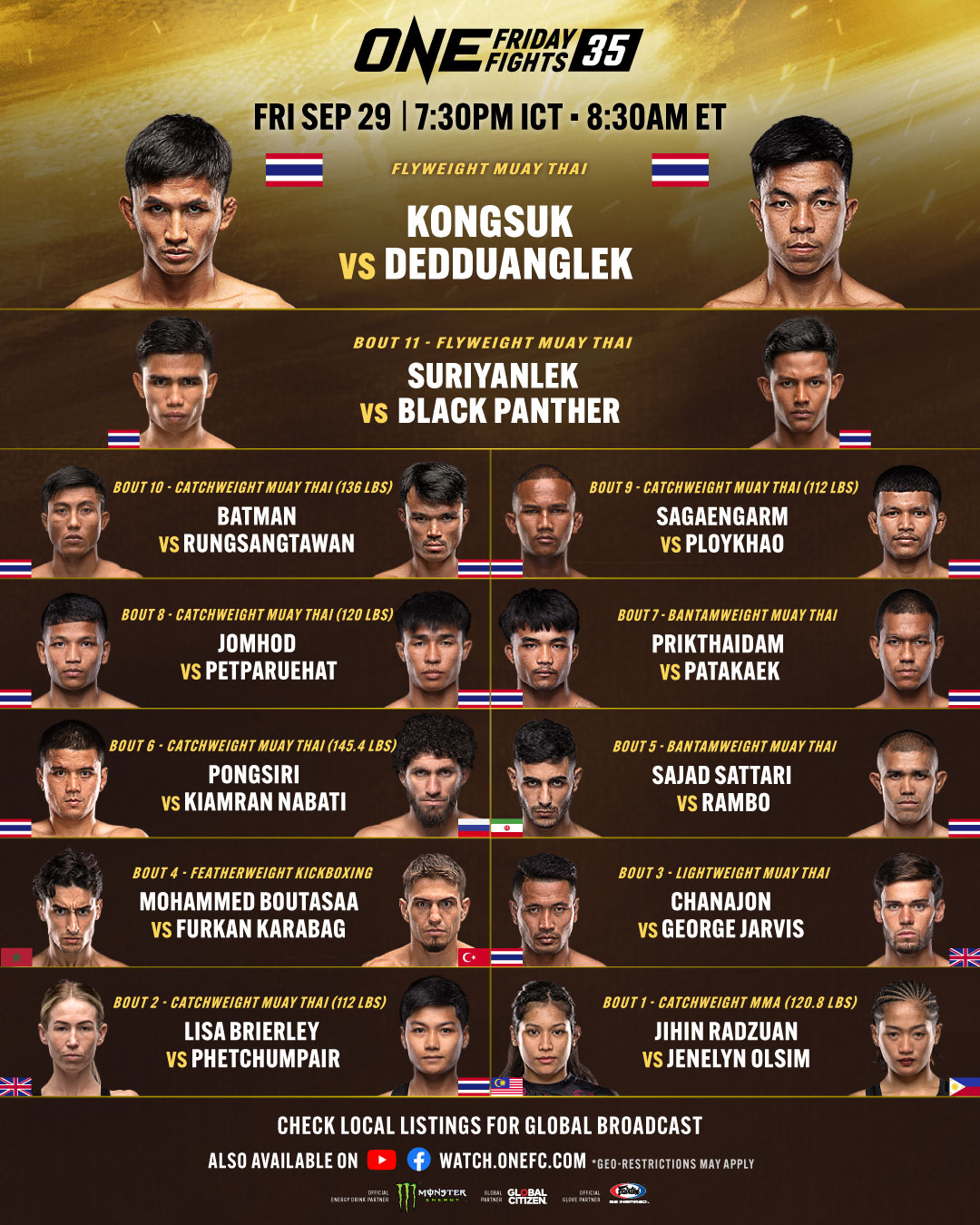 One Friday Fights 35 Poster September 29, 2023
