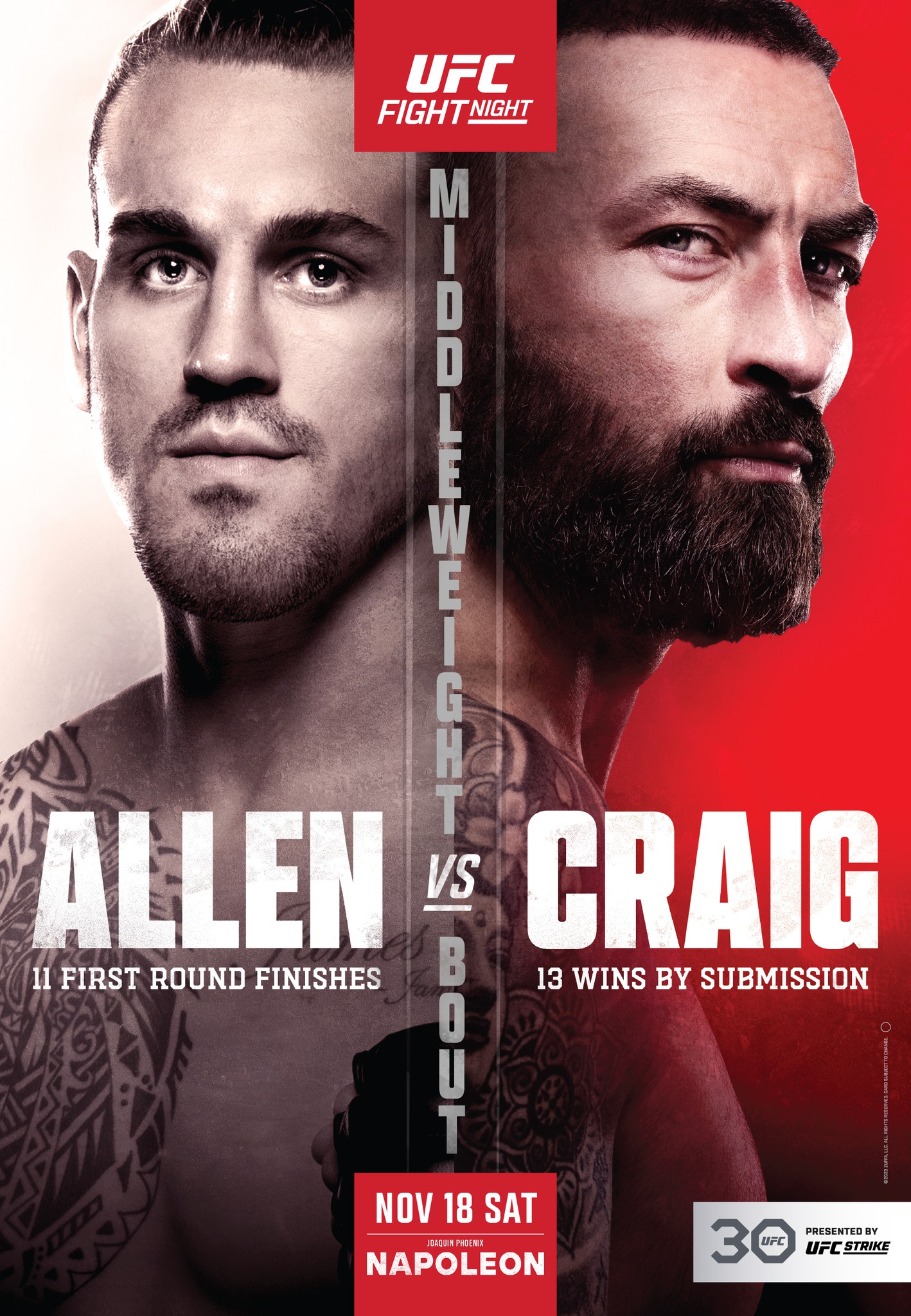 UFC Fight Night 232 Poster November 13, 2023