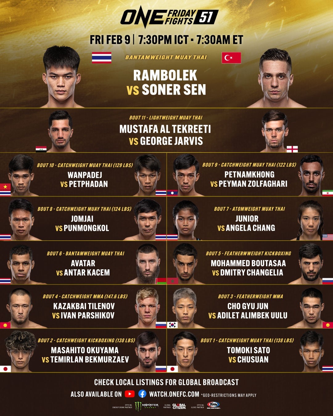 One Friday Fights 51 Poster February 09, 2024