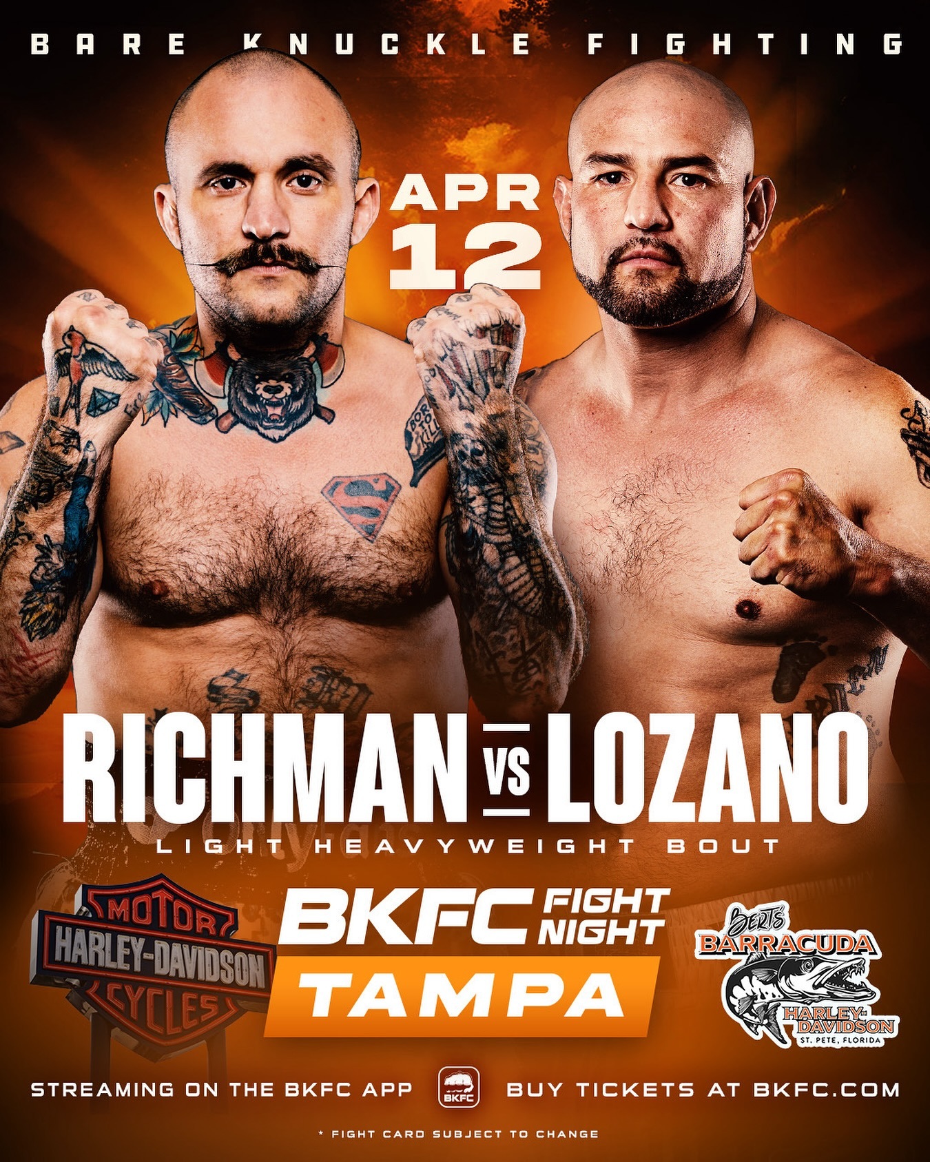 BKFC Fight Night Clearwater Poster March 31, 2024