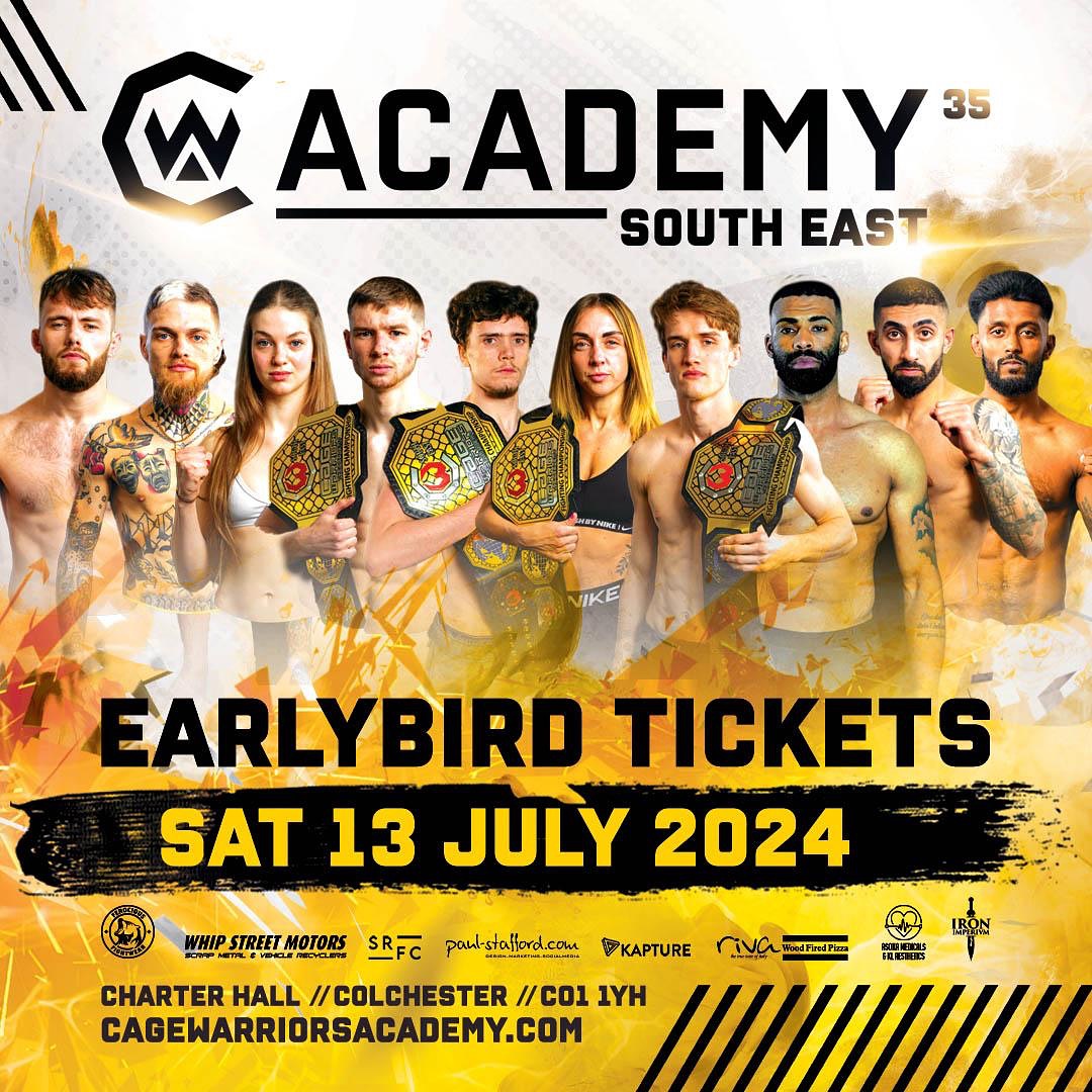 Cage Warriors Academy South East 35 Poster July 09, 2024