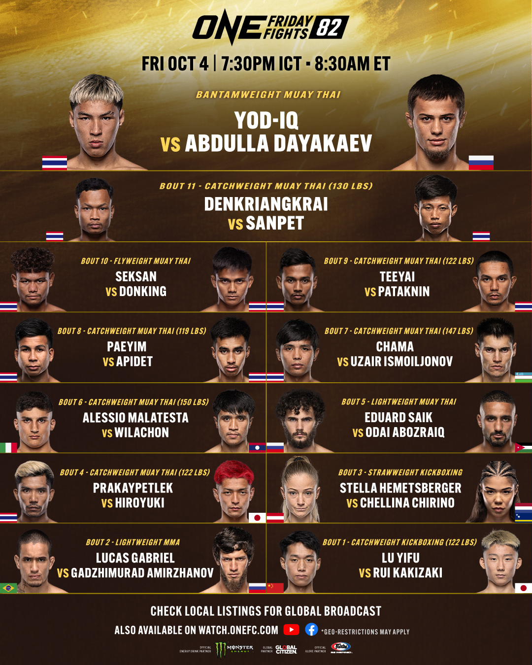 One Friday Fights 82 Poster October 04, 2024