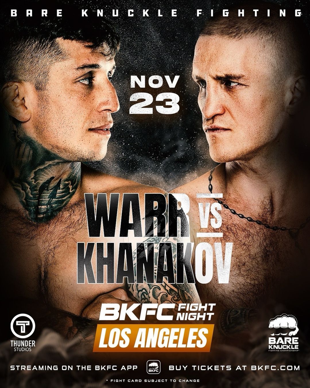 BKFC Fight Night Los Angeles Poster October 27, 2024