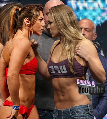 Ronda Rousey versus Bethe Correia Weigh in Photo Sexy.