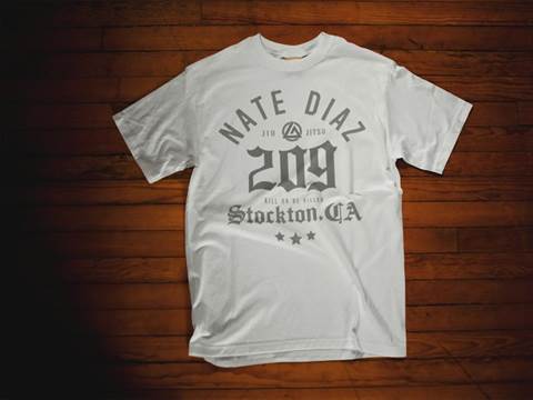 Nate Diaz 209 Stockton California White Shirt