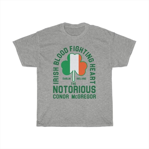 The Notorious Irish Blood Fighting Heart Conor McGregor Ash Unisex T-Shirt