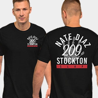 Nate Diaz Stockton Slap Front & Back Black Unisex T-Shirt