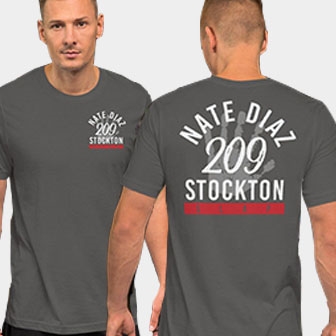 Nate Diaz Stockton Slap Front & Back Asphalt Unisex T-Shirt