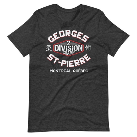 GSP Georges St-Pierre 2 Division UFC Champion Dark Grey Heather Shirt
