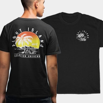 UFC Fight Island Sunset Front & Back Black Unisex T-Shirt