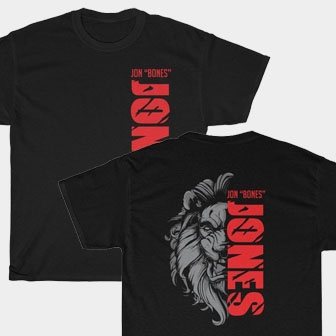 Jon Bones Jones Front & Back Black Unisex T-Shirt