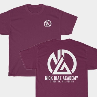 Nick Diaz Jiu Jitsu Front & Back Maroon Unisex T-Shirt