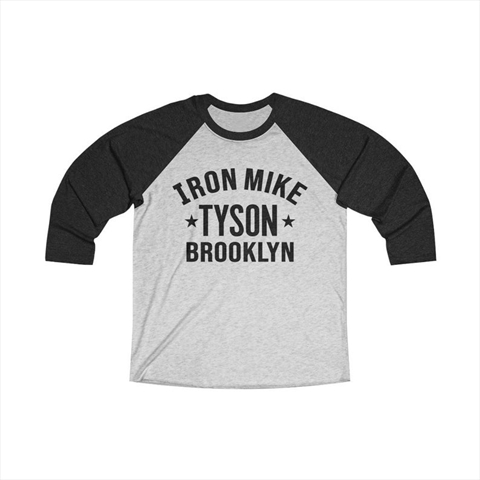Iron Mike Tyson Classic Raglan 3/4 Vintage Black/Heather White Unisex T-Shirt