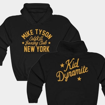 Kid Dynamite Classic Mike Tyson Front & Back Black Hoodie
