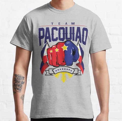 Team Pacquiao Heather Grey Classic T-Shirt 