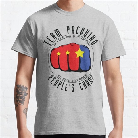 Team Pacquiao People's Champ Heather Grey Classic T-Shirt
