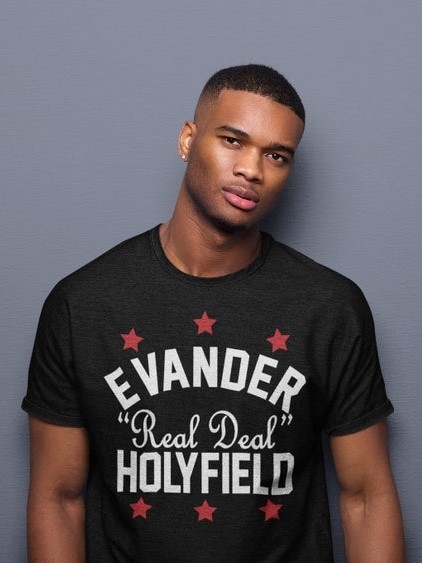 Real Deal Evander Holyfield Graphic Boxing Legend Black Unisex T-Shirt