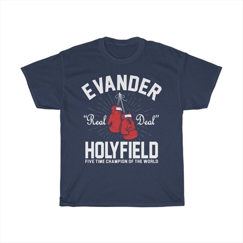 Evander Holyfield The Real Deal Boxing Legend Navy Unisex T-Shirt