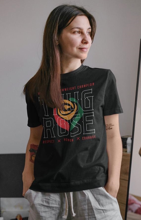 Thug Rose Namajunas WMMA Graphic Fighter Wear Black Unisex T-Shirt 