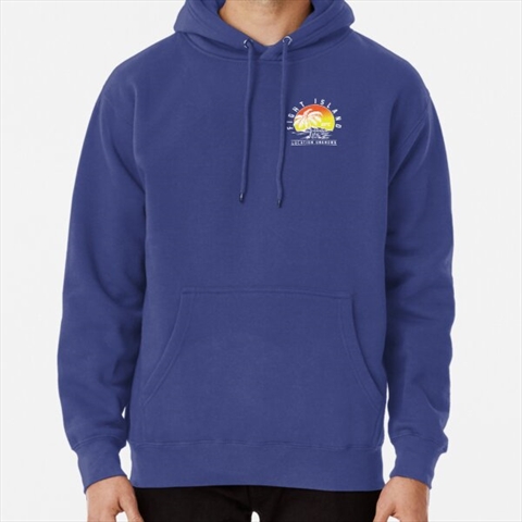 Fight Island Pocket Blue Pullover Hoodie