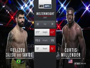 fight zaleski santos elizeu ufc dos vs strickland sean millender curtis night replay