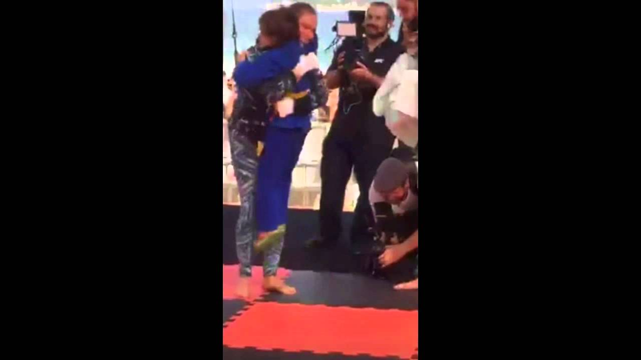 Little boy sneak attacks Ronda Rousey with a hug MMA Video