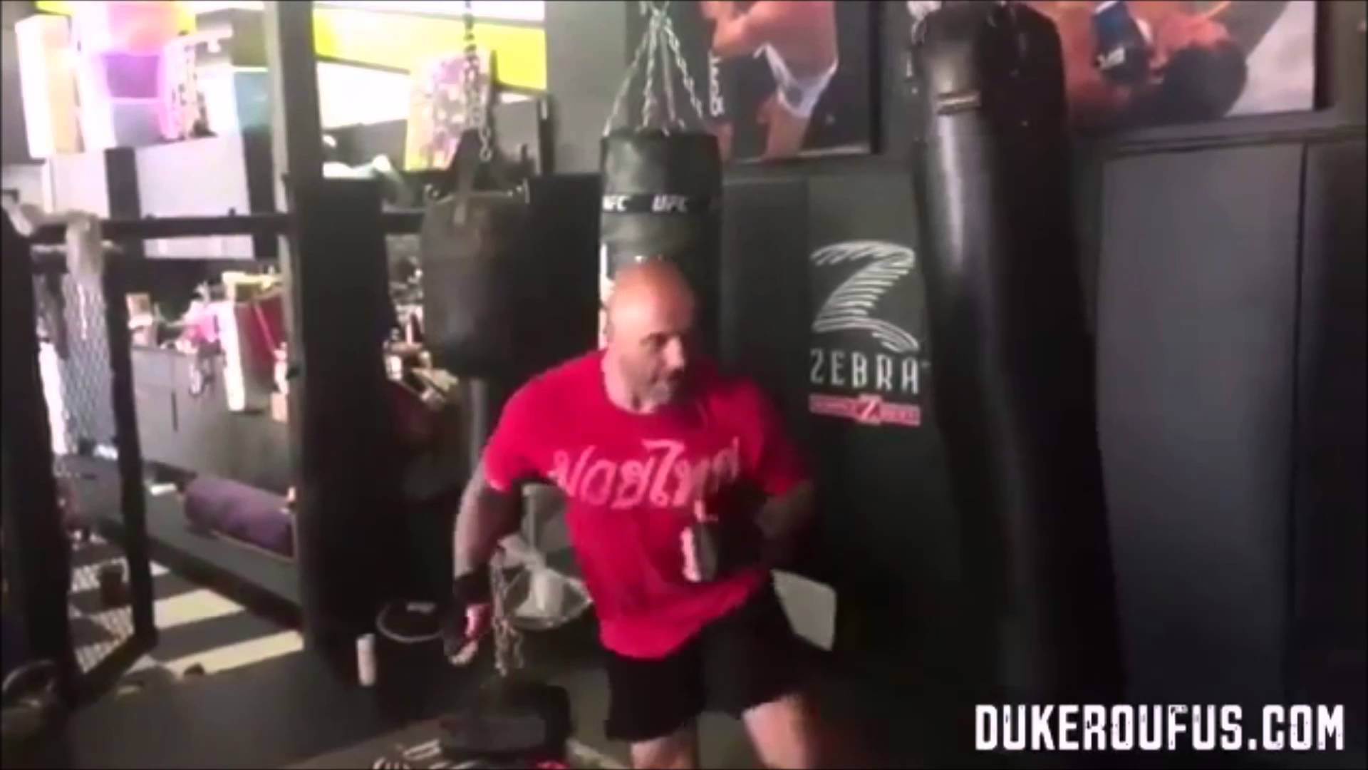 Joe Rogan shows Duke Roufus A Beautiful Kick! MMA Video1920 x 1080