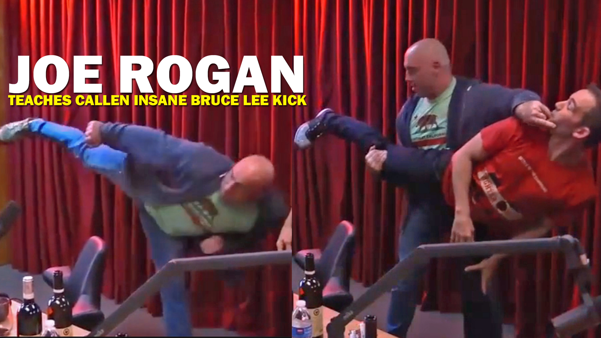Joe Rogan teaches Bryan Callen how to throw a proper side kick MMA ...1920 x 1080