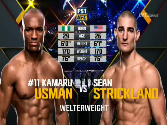 Kamaru Usman vs Sean Strickland Full Fight UFC 210 MMA Video