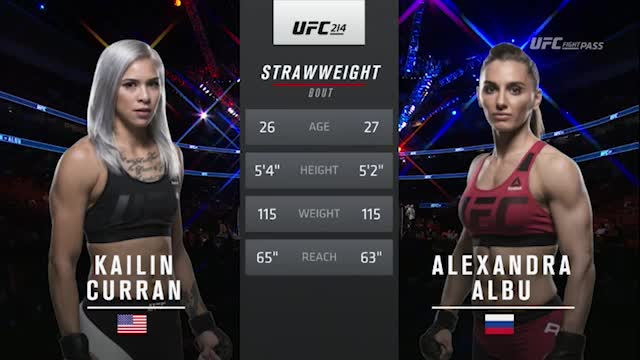 Kailin Curran vs Alexandra Albu Full Fight UFC 214 MMA Video