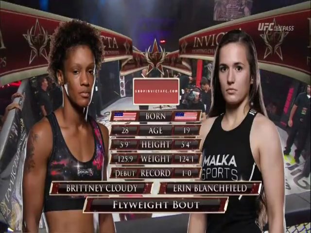 Brittney Cloudy vs Erin Blanchfield Full Fight Invicta FC 30 MMA Video