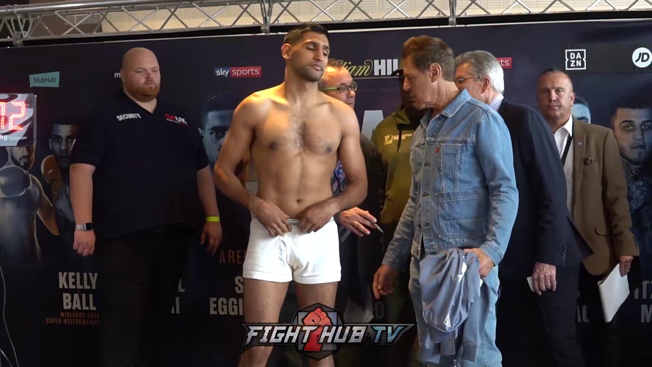 NAKED AMIR KHAN WEIGHS IN BANG ON 147 lbs! 