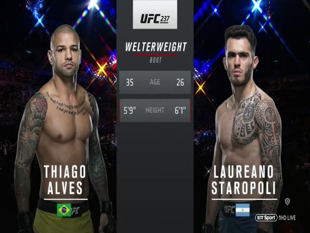 Thiago Alves Vs Laureano Staropoli Full Fight UFC 237 Part 1 MMA Video