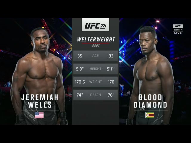 Jeremiah Wells vs Blood Diamond Full Fight UFC 271 MMA Video